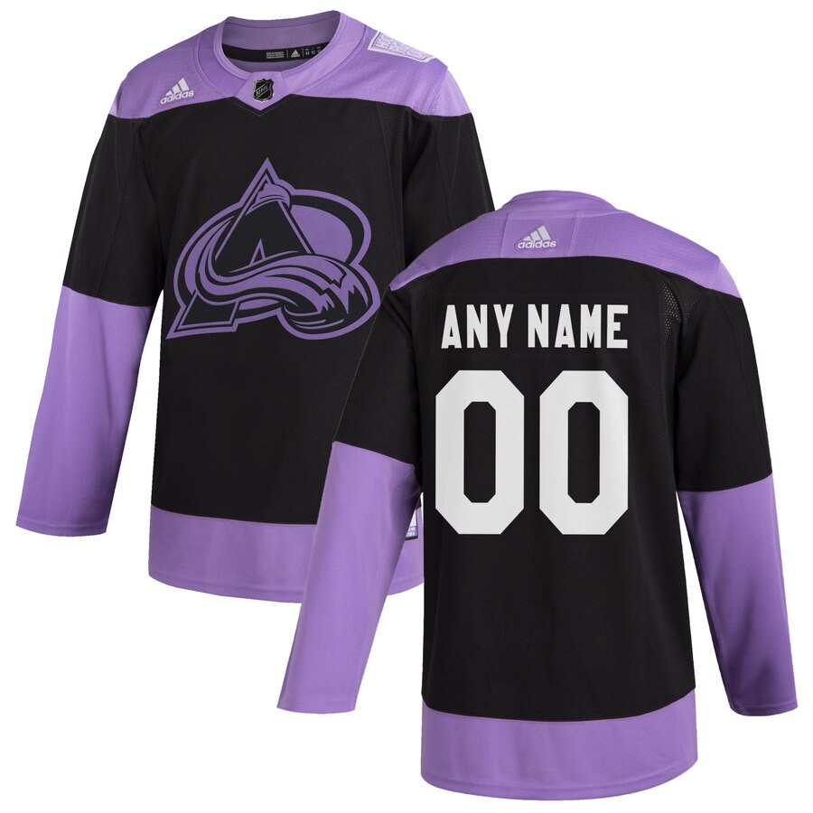 Colorado Avalanche Adidas Hockey Fights Cancer Custom Practice Jersey Black->customized nhl jersey->Custom Jersey